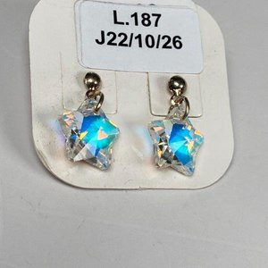 Par de Caravanas de Plata con Cristales Facetados - imagen 1