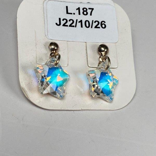 Par de Caravanas de Plata con Cristales Facetados