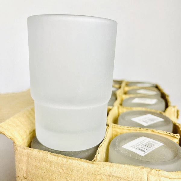 Vasos de vidrio esmerilado NUEVOS en caja - imagen 1