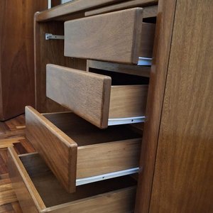 Escritorio Modular Esquinero de Madera con Cajonera y Tapa de Vidrio - imagen 7