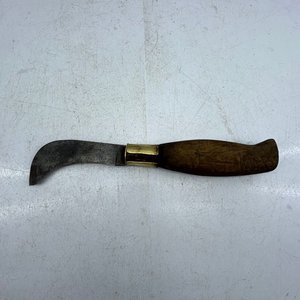 Navaja Francesa Antigua Hoja Acero Carbono Mango Madera - imagen 4