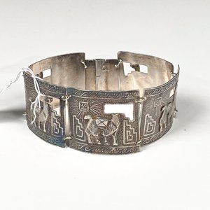 Brazalete Peruano de Plata con Diseños Incas - imagen 2