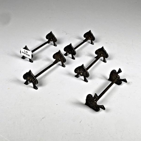 Juego de 5 Posa Cubiertos de Metal Blanco con Diseño de Pica - imagen 1