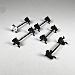 Juego de 5 Posa Cubiertos de Metal Blanco con Diseño de Pica - imagen 1