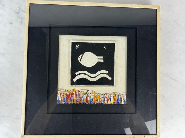 Técnica mixta Pescado 24" Italia - Arte contemporáneo