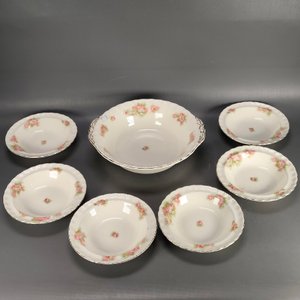Juego de Compoteras de Loza Inglesa Grindley Creampetal con Flores Rosas - imagen 2