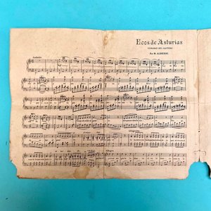 Partitura Antigua "El Gaitero" Aires Asturianos Obsequio Publicitario - imagen 4
