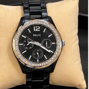 Lote siguiente: Reloj Relic Executive Black Crystal Edition Multifunción con Bisel Engastado