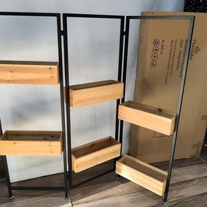 Macetero Plandalai Modelo Biombo Plegable, Madera Maciza y Metal - imagen 3