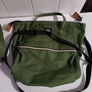 Set de Viaje: Mochila con Ruedas y Bolso Chico a Juego X.SH.D. Verde Lona - imagen 2