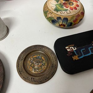 Lote Variado: Termo Acero, Posa Vasos, Plato Decorativo Perú, Caracoles y Adornos - imagen 6