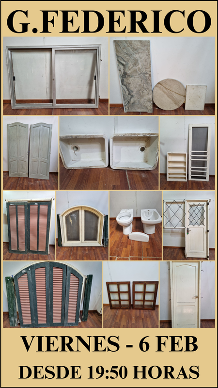 Liquidación de Aberturas Pertenecientes a Casco de Estancia: Puertas y Ventanas en Cedro y Lapacho, Postigones, Aparatos Sanitarios, Rollos de Concertina y Mucho Más para la Construcción!