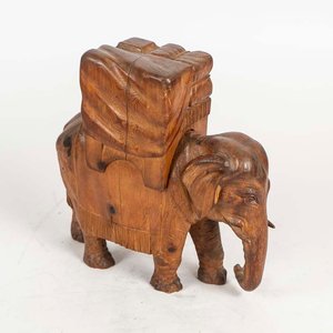 Talla de Elefante de Madera Decorativo - imagen 1