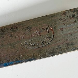 Cuchillo hoja de acero Solingen 14 cm ,cabo guampa con vaina - imagen 3