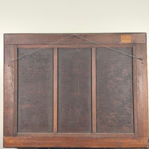 Oleo sobre Madera: Escena Ecuestre con Marco Decorado - imagen 13