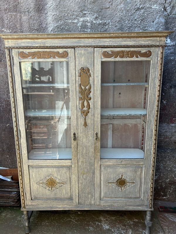 Lote siguiente: Antigua Biblioteca en roble americano con pátina blanca