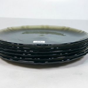 Seis Platos de Vidrio con Monograma de Hoja - 24 cm - imagen 2