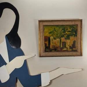 Acrílico sobre Fibra "Paisaje Urbano" de Juan Ángel Viera Firmado - imagen 5