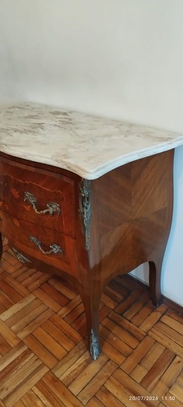 Comoda Francesa con Tapa de Marmol y Marquetería Floral - imagen 2