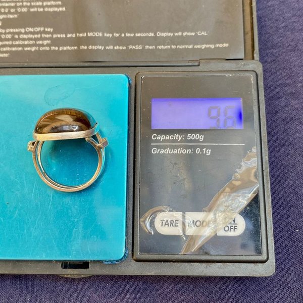 Anillo de diseño en plata con piedra marrón - imagen 7