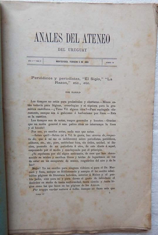 Revista Anales Del Ateneo Del Uruguay, Edición de 1883 - imagen 2