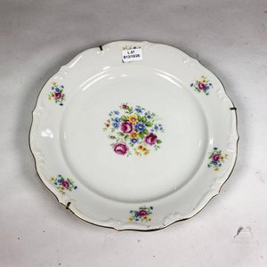 Lote anterior: Plato de Porcelana Alemana Bavaria Schlottenhof Blanco Floral con Guarda Dorada