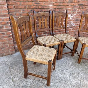 Juego de 4 Sillas de Madera Maciza con Asiento Tejido en Cardo - imagen 2
