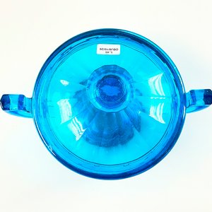Caramelera asas laterales en vidrio color azul de 17 cm - imagen 2