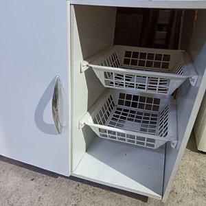 Mueble Organizador Blanco para Microondas con Cestas - imagen 2