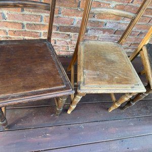 Lote de 4 Sillas de Madera Antiguas - imagen 5