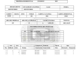 Lote anterior: Certificado de Catastro de Propiedad Horizontal