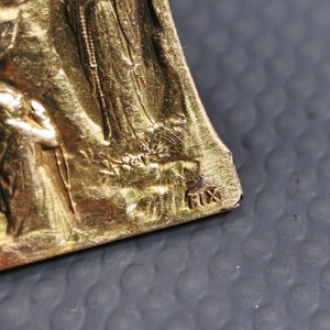 Par de Caravanas y Dije "Virgen de Lourdes" Enchapado FIX con Circonitas - imagen 8