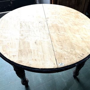 Mesa redonda extensible de madera de pino blanco - imagen 2