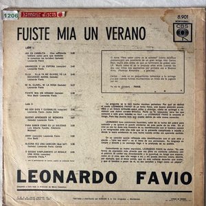 Disco de Vinilo Leonardo Favio "Fuiste Mía Un Verano" - imagen 2