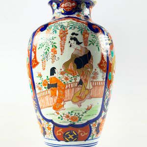 Florero Oriental de Porcelana con Escenas Tradicionales - 31 cm (Restaurado) - imagen 3