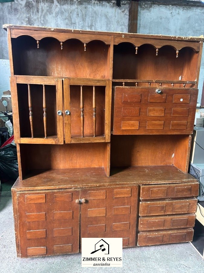 Modular de Madera Vintage con Estantes y Cajones