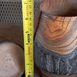 Recipiente de Madera con Tapa y Macetero de Barro Azul - imagen 6