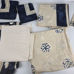 Juego de Sábanas Completo Estampado Azul y Beige - imagen 3