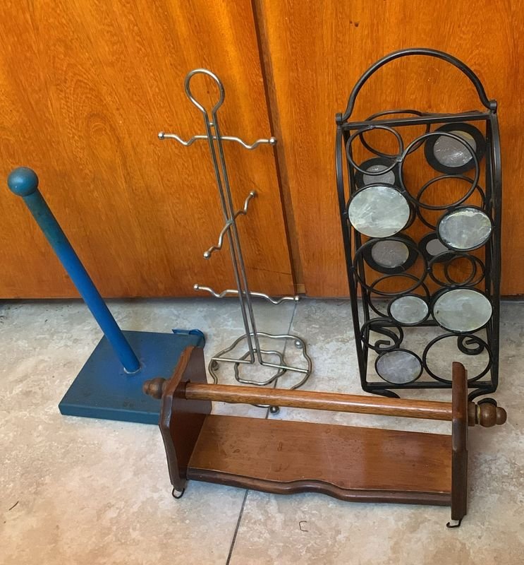 Porta servilletas y porta rollos en acero y madera - imagen 3