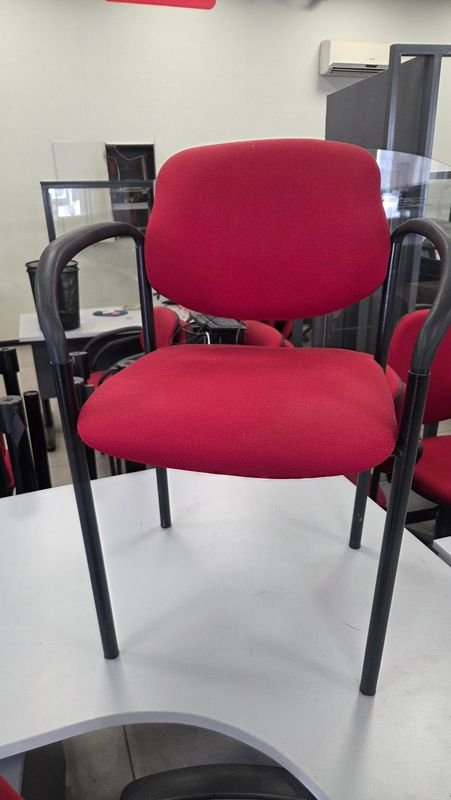 Sillas de Oficina Rojas Tapizadas