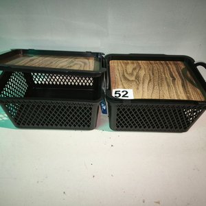 Set de 2 Organizadores de Cocina Negros con Tapa de Madera - imagen 1