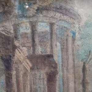 capriccio arquitectónico del siglo XVIII o una obra inspirada en el estilo de pintores de ruinas clásicas como Giovanni Paolo Panini - imagen 3