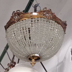 Lámpara de Techo Estilo Luis XVI Bronce y Caireles - imagen 2