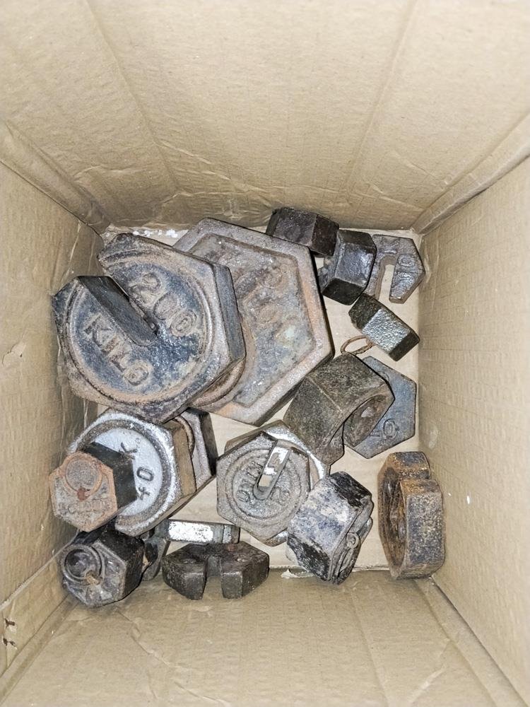 Lote de 21 Pesas para Balanza de Hierro Fundido