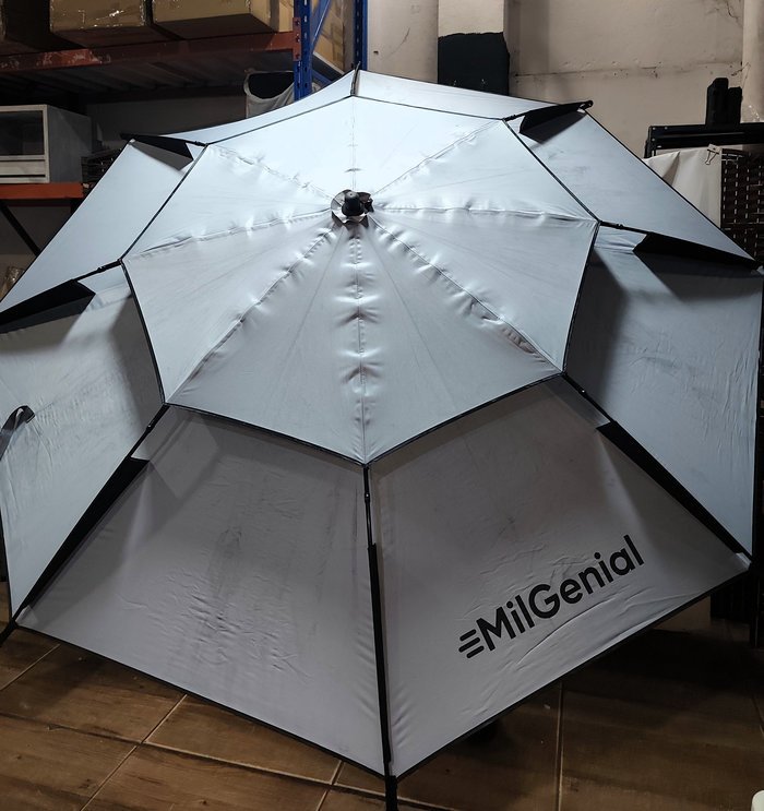 Sombrilla Impermeable Reforzada MilGenial con Protección UV y Estaca Tridente