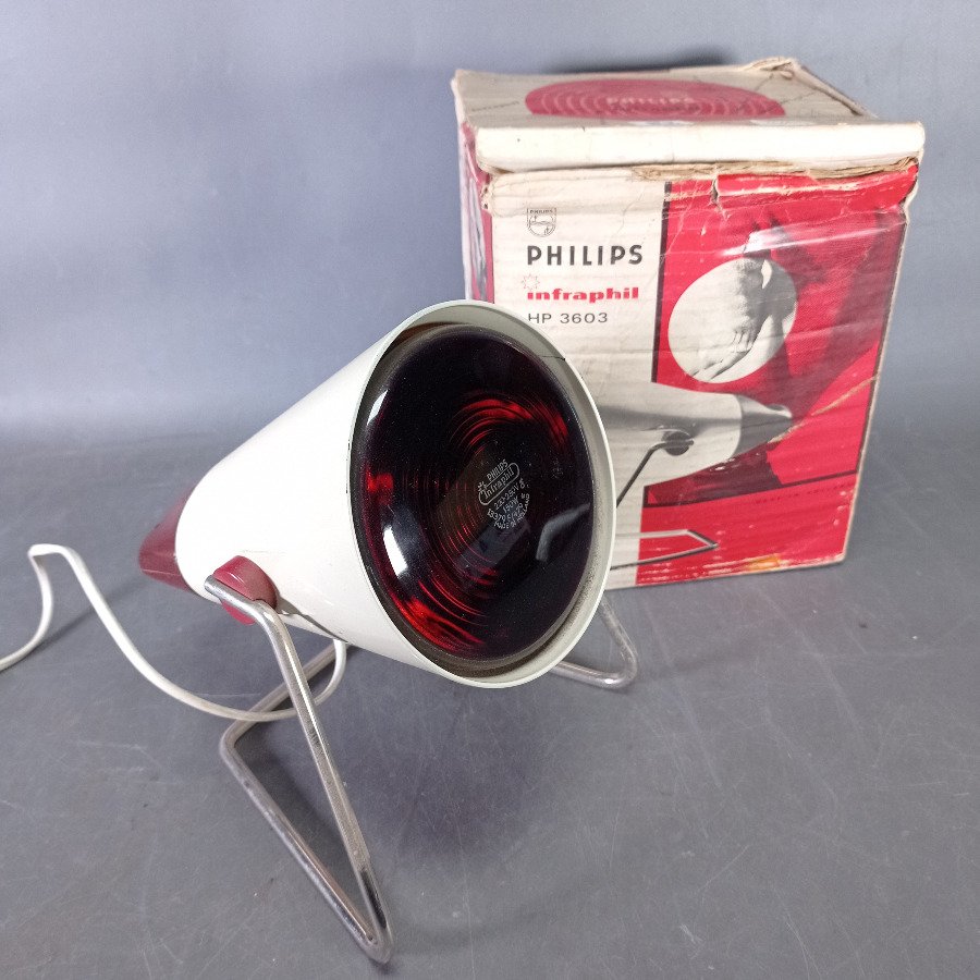 Lámpara Infrarroja Philips Infraphil HP 3603 Vintage con Caja Original