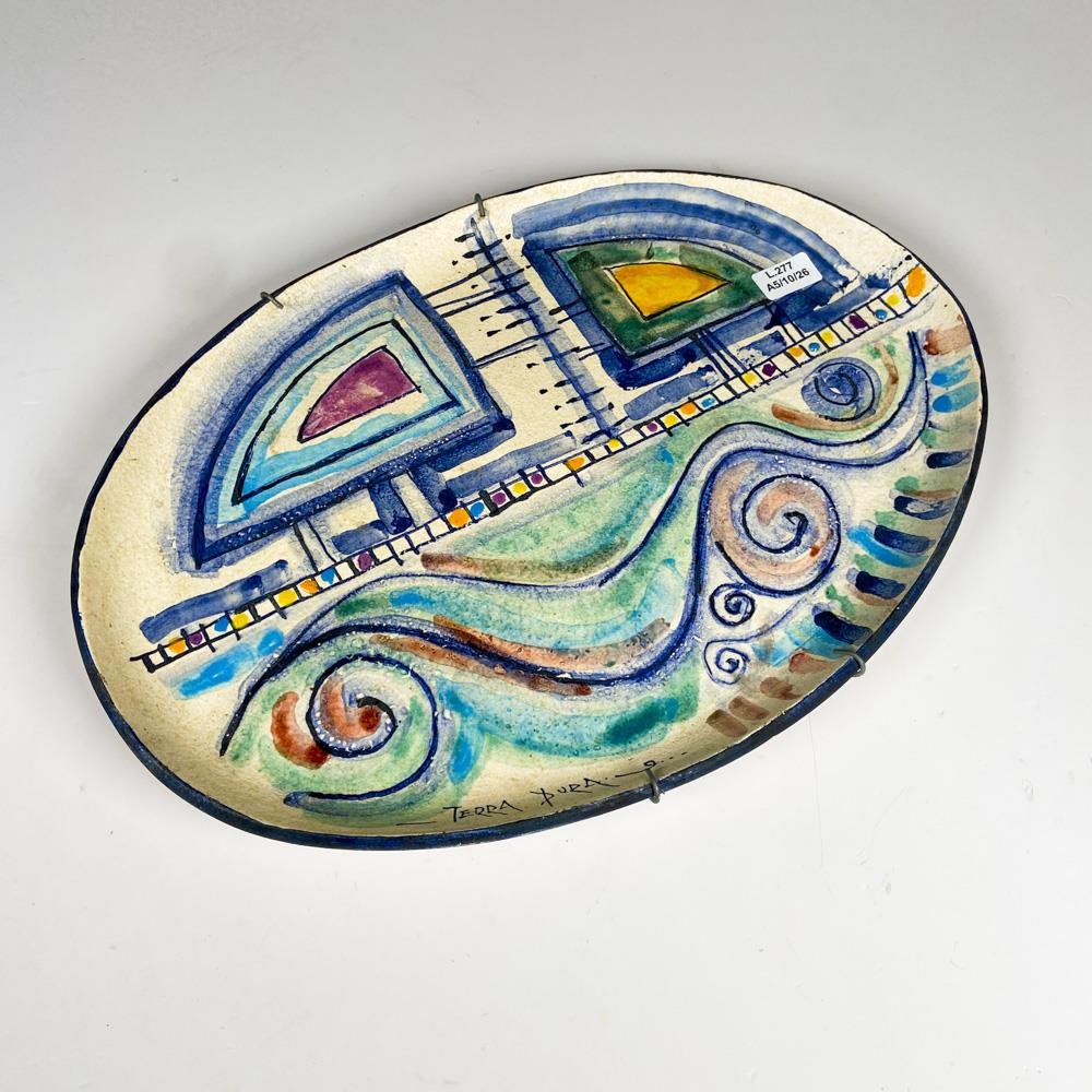 Bandeja de cerámica decorada, Terra Dura 34 x 23 cm