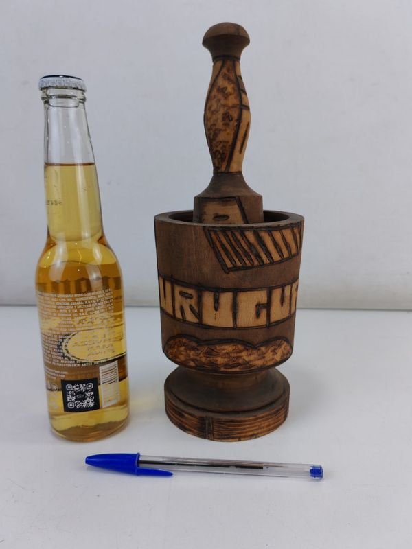 Mortero Y Dos Mates - Pieza de Arte Handmade - imagen 6