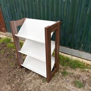 Zapatera Blanca y Madera de 3 Estantes - imagen 3
