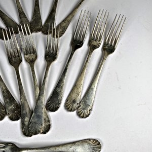 Christofle Japonaise: 16 Cubiertos Metálicos (Cucharas y Tenedores) - imagen 4